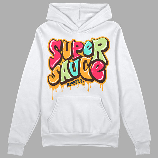 Flyease Bio Hack 1s Low DopeSkill Hoodie Sweatshirt Super Sauce Graphic - White 