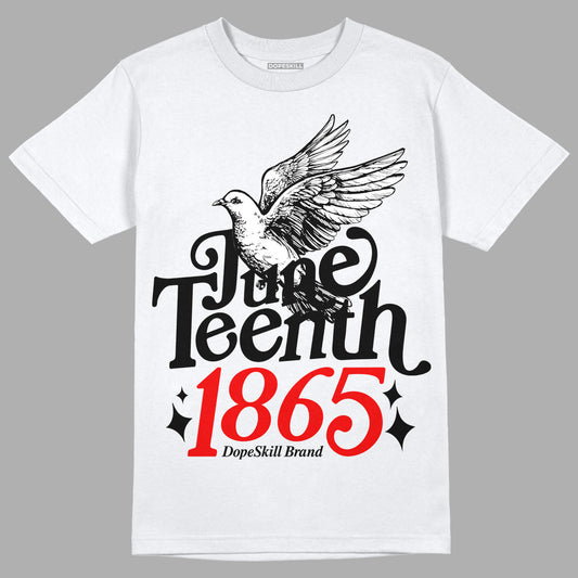 Jordan 1 High 85 Black White DopeSkill T-Shirt Juneteenth 1865 Graphic Streetwear - White