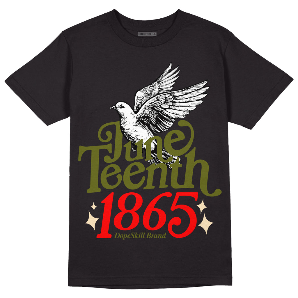 Travis Scott x Jordan 1 Low OG “Olive” DopeSkill T-Shirt Juneteenth 1865 Graphic Streetwear - Black