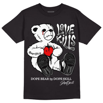 Jordan 1 High 85 Black White DopeSkill T-Shirt Love Kills Graphic Streetwear - Black