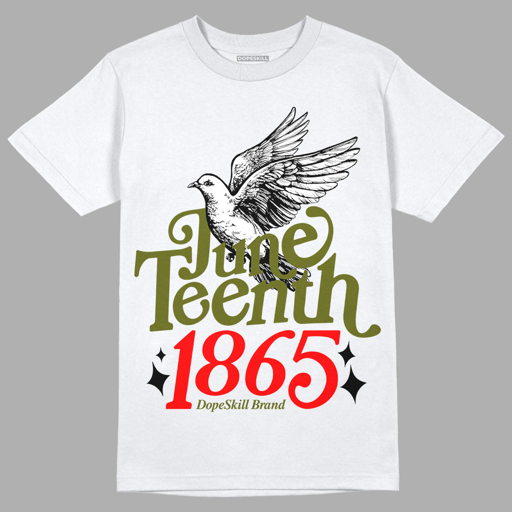 Travis Scott x Jordan 1 Low OG “Olive” DopeSkill T-Shirt Juneteenth 1865 Graphic Streetwear - White 