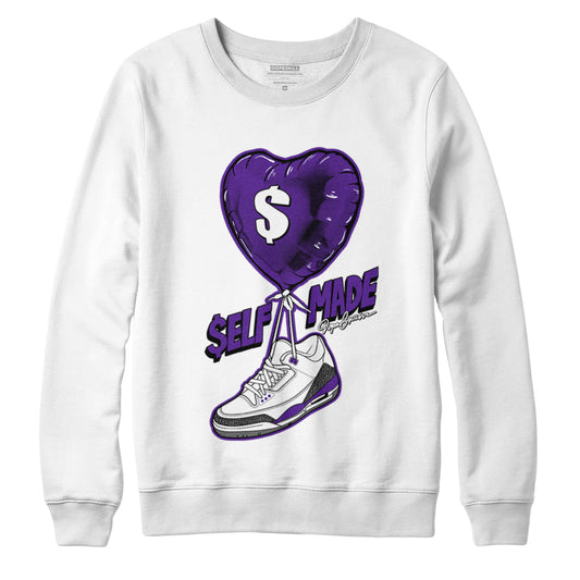 Jordan 3 Dark Iris DopeSkill Sweatshirt Self Made Graphic - White 