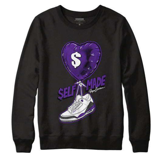 Jordan 3 Dark Iris DopeSkill Sweatshirt Self Made Graphic - Black