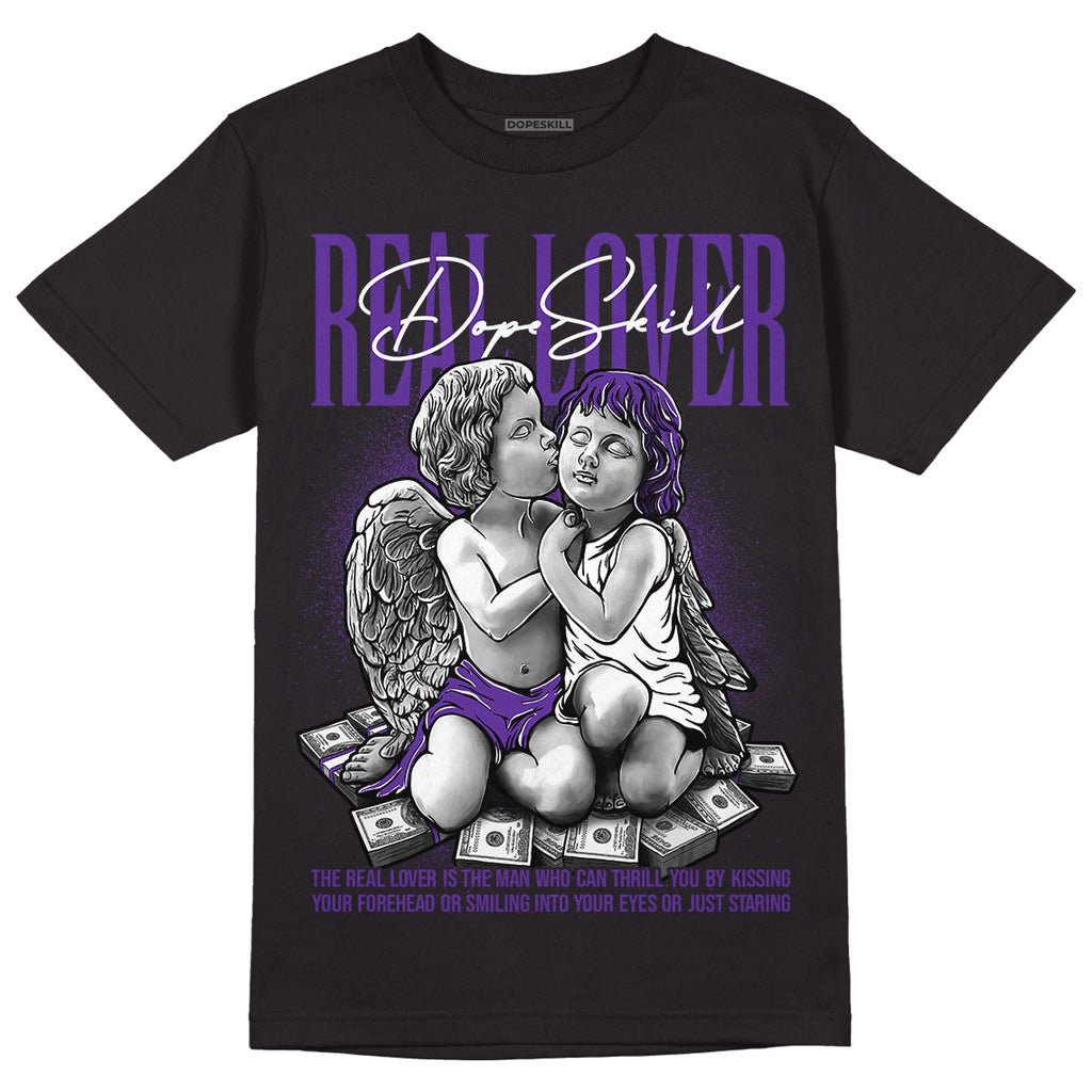 PURPLE Collection DopeSkill T-Shirt Real Lover Graphic - Black