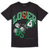 Jordan 1 Low Lucky Green DopeSkill T-Shirt Loser Lover Graphic Streetwear - Black