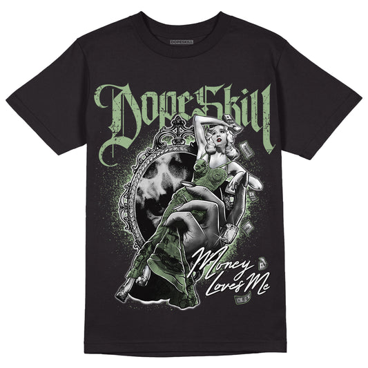 Seafoam 4s DopeSkill T-Shirt Money Loves Me Graphic - Black