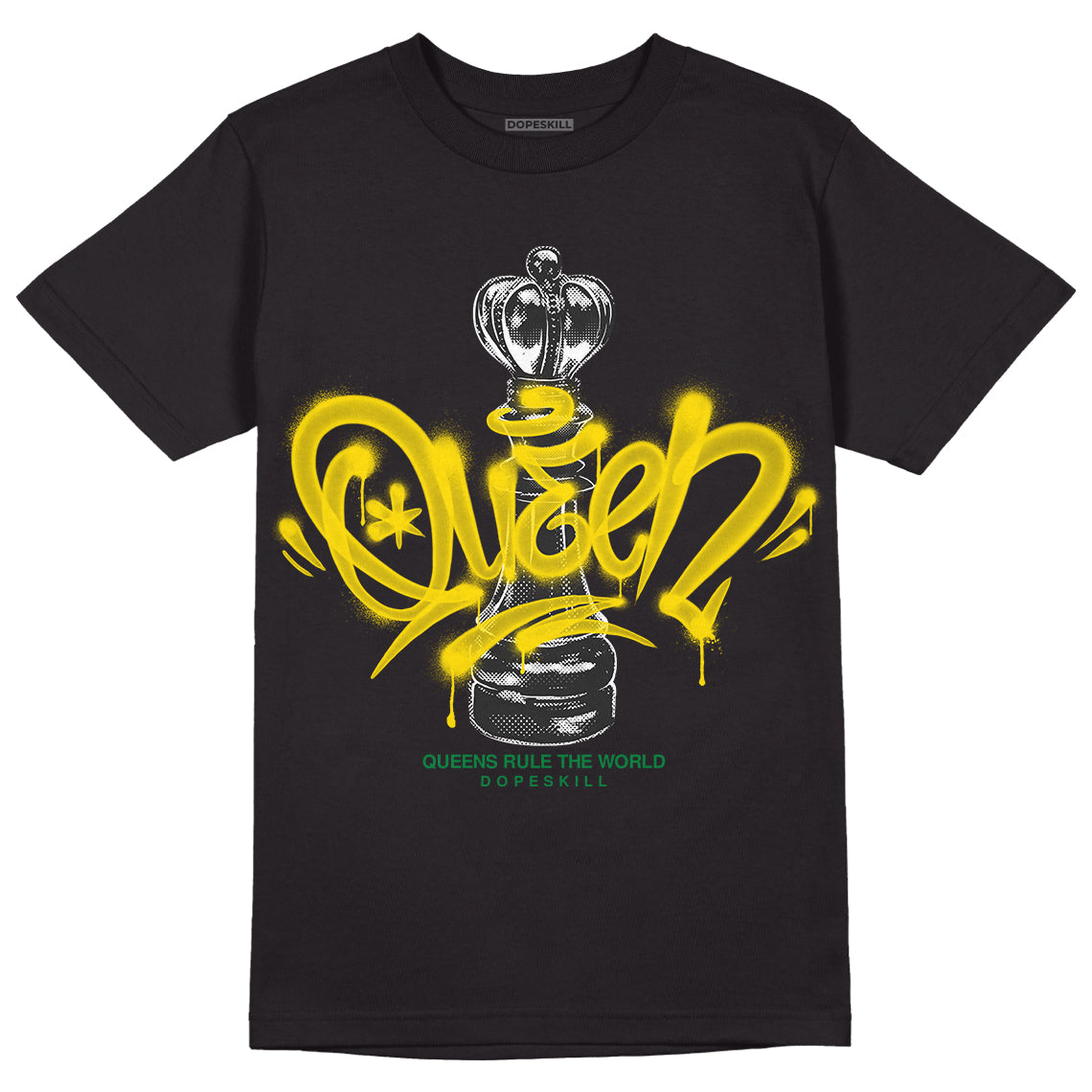 Dunk Low Reverse Brazil DopeSkill T-Shirt Queen Chess Graphic Streetwear - Black