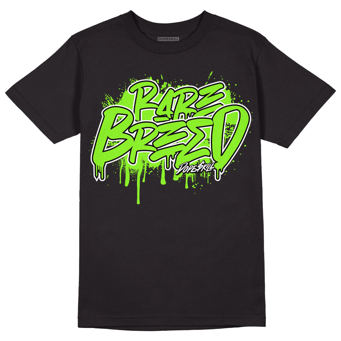 Neon Green Collection DopeSkill T-Shirt Rare Breed Graphic - Black