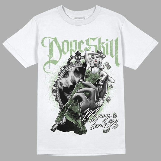 Seafoam 4s DopeSkill T-Shirt Money Loves Me Graphic - White 