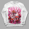 GS Pinksicle 5s DopeSkill Long Sleeve T-Shirt Chillin Graphic - White 