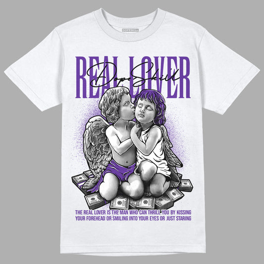 PURPLE Collection DopeSkill T-Shirt Real Lover Graphic - White 
