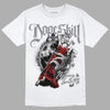 Fire Red 9s DopeSkill T-Shirt Money Loves Me Graphic - White 