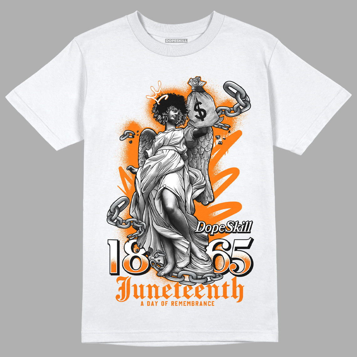 Wmns Dunk Low 'Magma Orange DopeSkill T-Shirt Juneteenth Graphic Streetwear - White