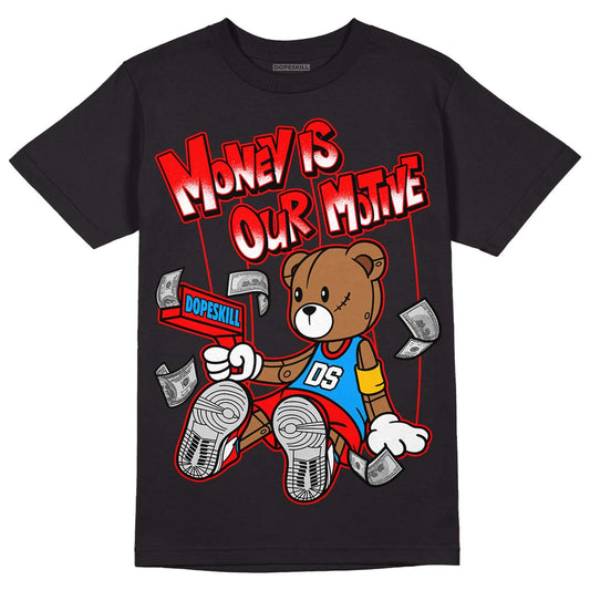 Fruity Pebbles Dunks DopeSkill T-Shirt Money Is Our Motive Bear Graphic - Black