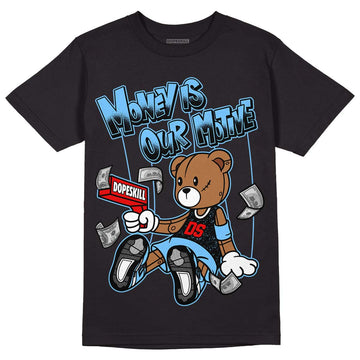 Travis Scott x Jordan 4 Retro 'Cactus Jack' DopeSkill T-Shirt Money Is Our Motive Bear Graphic Streetwear - Black 