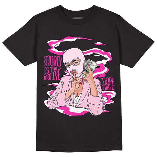 Triple Pink Dunk Low DopeSkill T-Shirt Money Is The Motive Graphic - Black