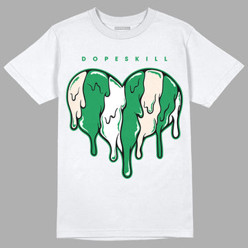 Jordan 2 Retro Lucky Green DopeSkill T-Shirt Slime Drip Heart Graphic Streetwear - White 