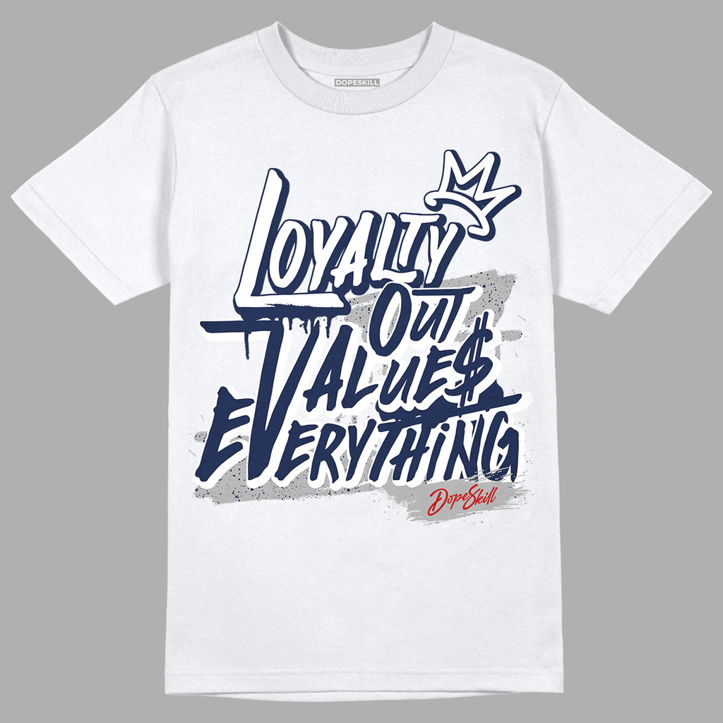 Midnight Navy 4s DopeSkill T-Shirt LOVE Graphic - White