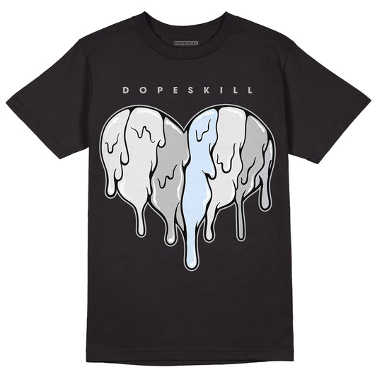 Black Metallic Chrome 6s DopeSkill T-Shirt Slime Drip Heart Graphic - Black