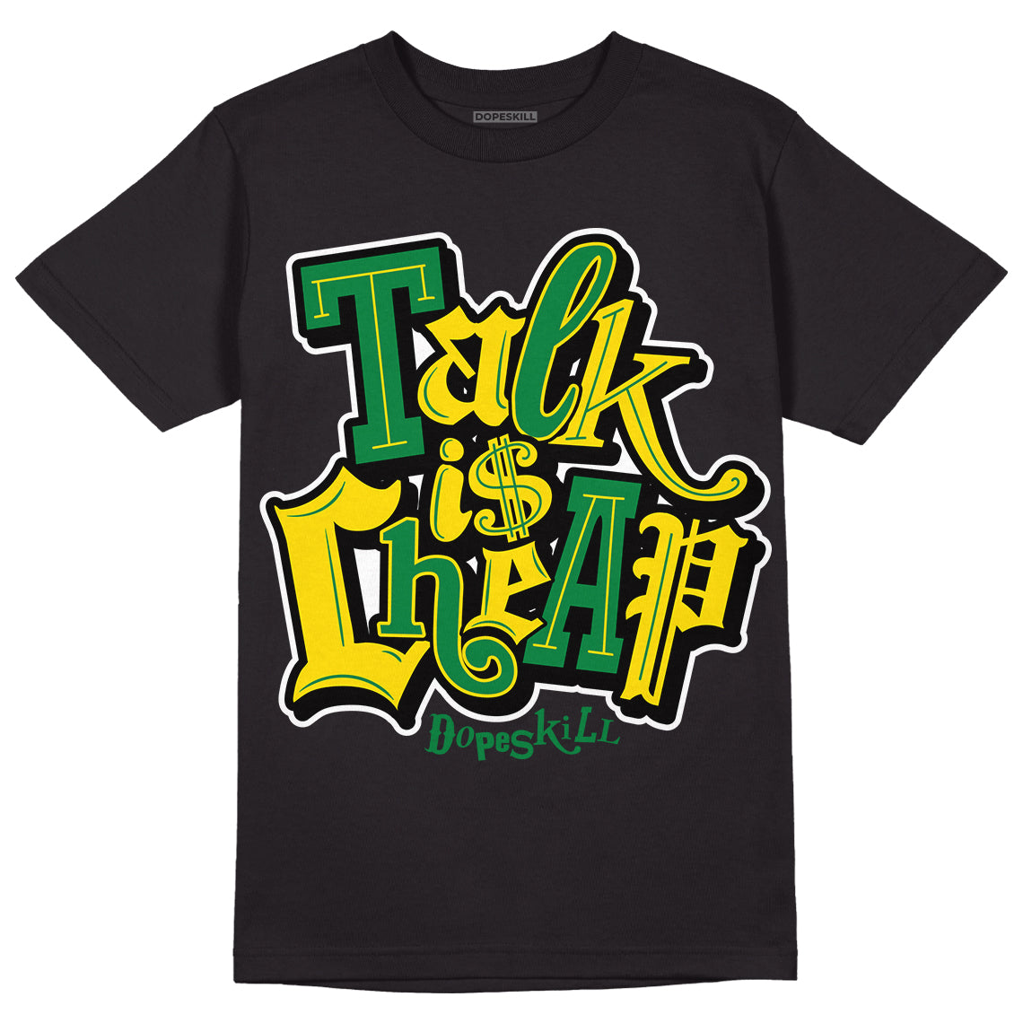 Dunk Low Reverse Brazil DopeSkill T-Shirt Talk Is Chip Graphic - Black