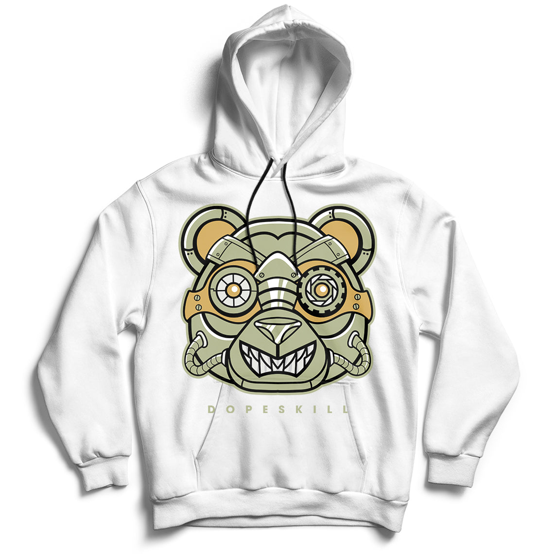 Jordan 5 Jade Horizon DopeSkill Hoodie Sweatshirt Robo Bear Graphic - White 