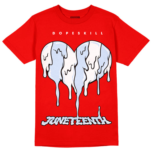 Cherry 11s DopeSkill Varsity Red T-shirt Juneteenth Heart Graphic