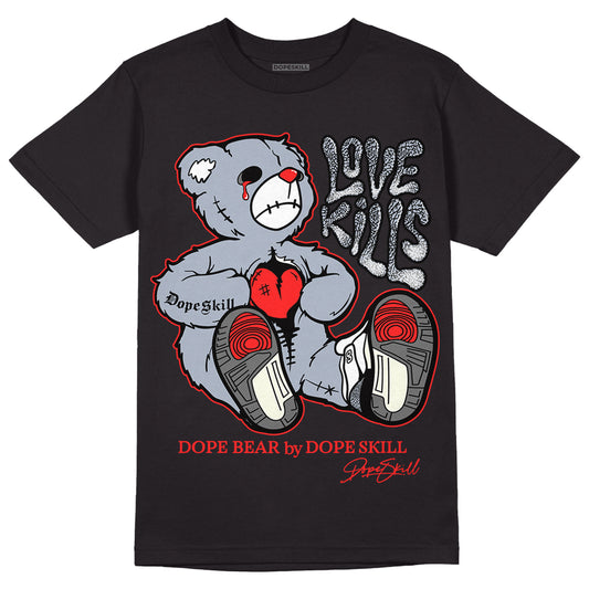 Jordan 3 Retro White Cement Reimagined DopeSkill T-Shirt Love Kills Graphic Streetwear - Black