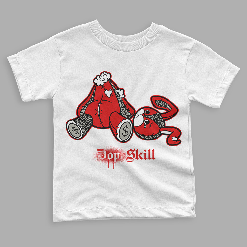 Fire Red 3s DopeSkill Toddler Kids T-shirt Don’t Break My Heart Graphic - White 