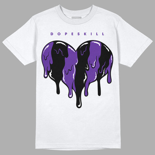 PURPLE Collection DopeSkill T-Shirt Slime Drip Heart Graphic - White 