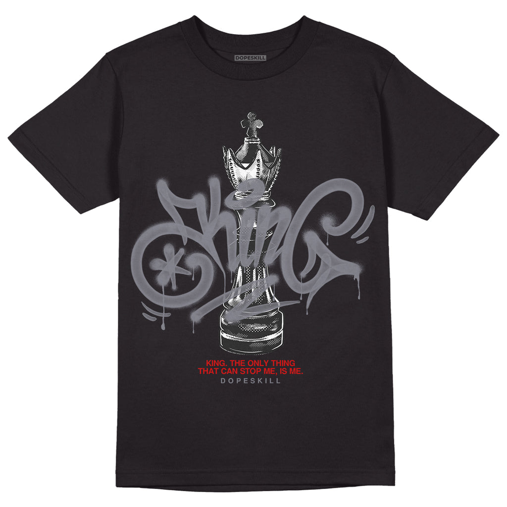 Jordan 9 Retro Fire Red DopeSkill T-Shirt King Chess Graphic Streetwear - Black