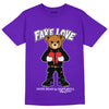 AJ 13 Court Purple DopeSkill Purple T-shirt Fake Love Graphic