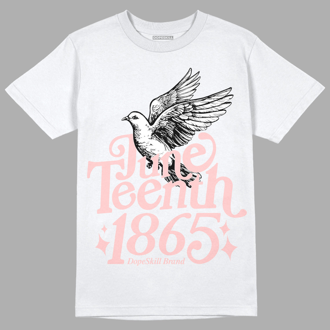 Jordan 1 High OG WMNS Washed Pink DopeSkill T-Shirt Juneteenth 1865 Graphic Streetwear - White