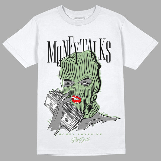 Seafoam 4s DopeSkill T-Shirt Money Talks Graphic - White 