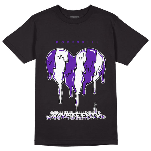 AJ 13 Court Purple DopeSkill T-Shirt Juneteenth Heart Graphic