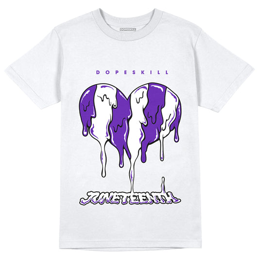 AJ 13 Court Purple DopeSkill T-Shirt Juneteenth Heart Graphic