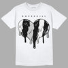 Black Metallic Chrome 6s DopeSkill T-Shirt Slime Drip Heart Graphic - White