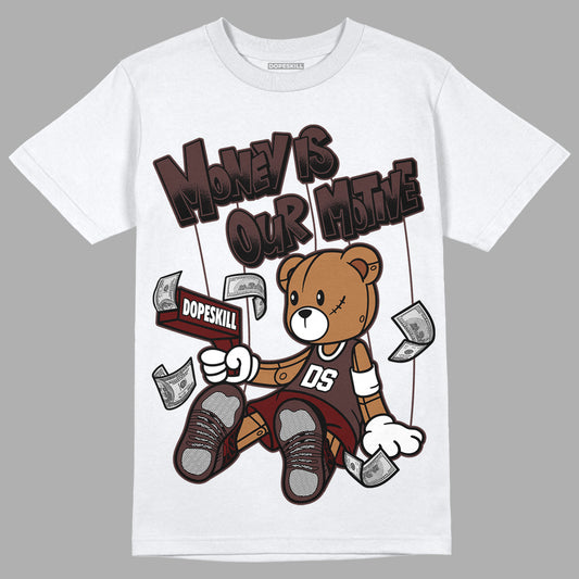 Jordan 12 x A Ma Maniére DopeSkill T-Shirt Money Is Our Motive Bear Graphic Streetwear - White 