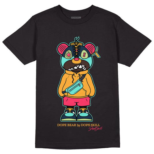 Jordan 1 Low Flyease Bio Hack DopeSkill T-Shirt Sneaker Bear Graphic - Black 