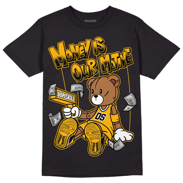 Goldenrod Dunk DopeSkill T-Shirt Money Is Our Motive Bear Graphic - Black 