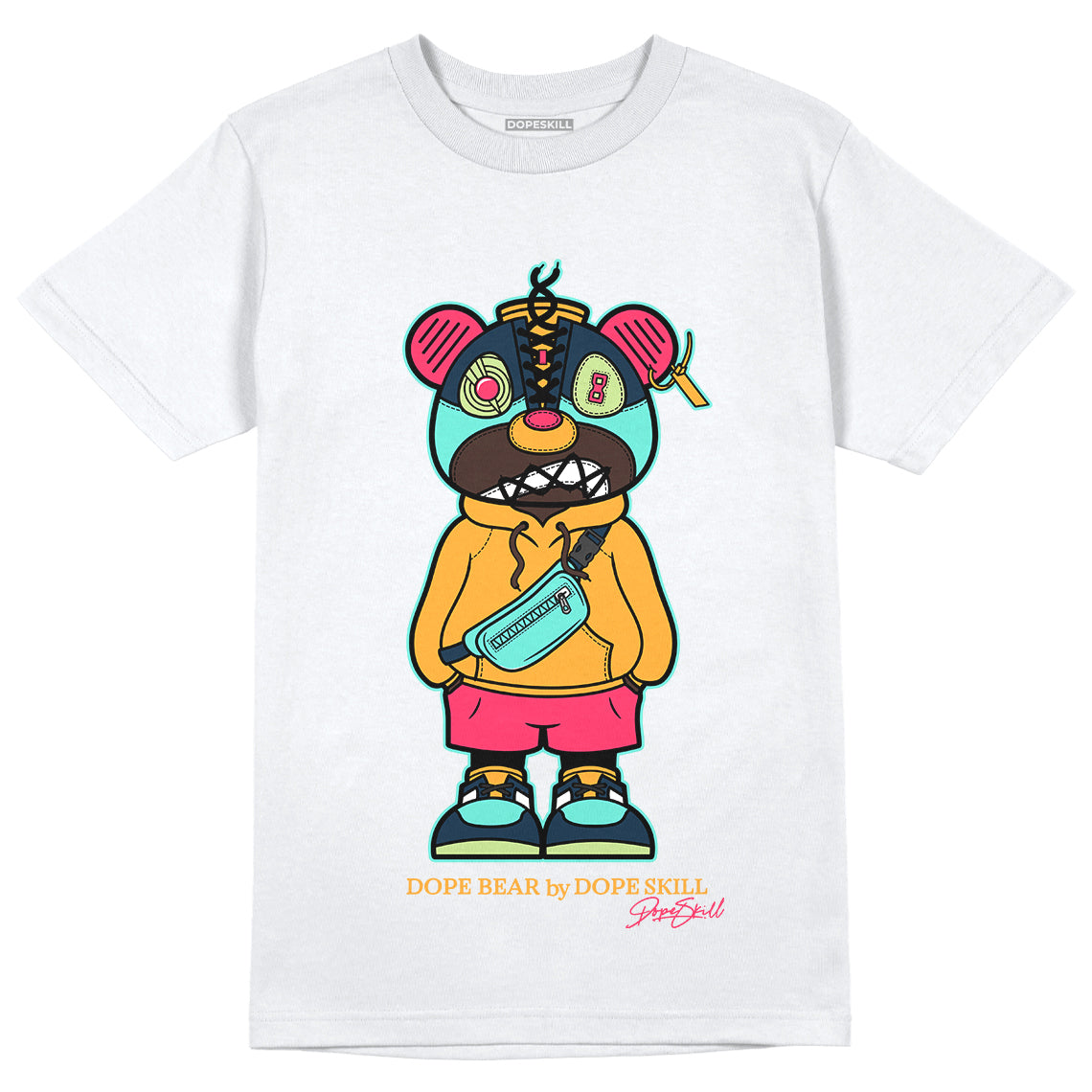 Jordan 1 Low Flyease Bio Hack DopeSkill T-Shirt Sneaker Bear Graphic - White 