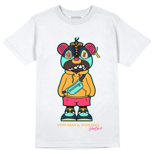 Jordan 1 Low Flyease Bio Hack DopeSkill T-Shirt Sneaker Bear Graphic - White 