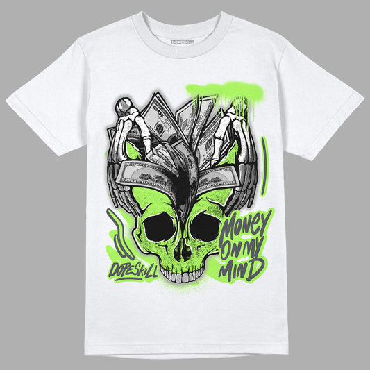 Green Bean 5s DopeSkill T-Shirt MOMM Skull Graphic - White 