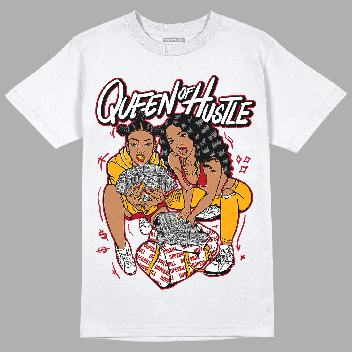 Cardinal 7s DopeSkill T-Shirt Queen Of Hustle Graphic - White 