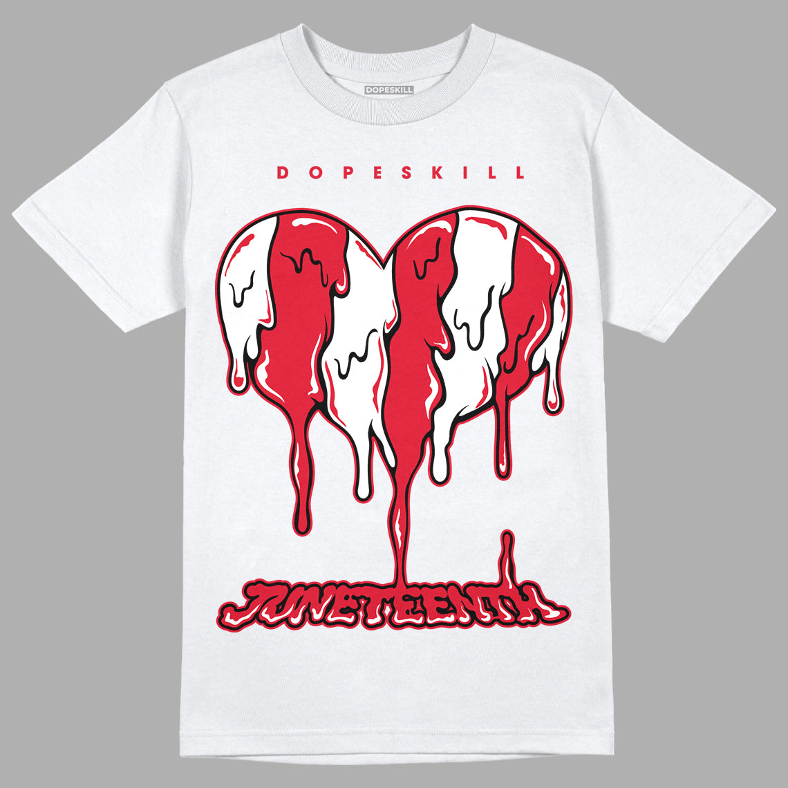 Lost & Found 1s DopeSkill T-Shirt Juneteenth Heart Graphic - White