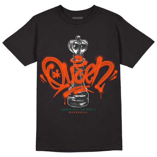 Dunk Low Team Dark Green Orange DopeSkill T-Shirt Queen Chess Graphic Streetwear - Black