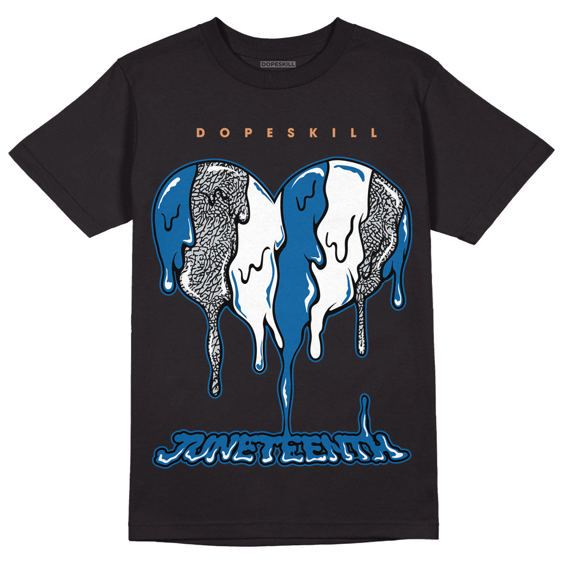 Jordan 3 Retro Wizards DopeSkill T-Shirt Juneteenth Heart Graphic Streetwear - Black