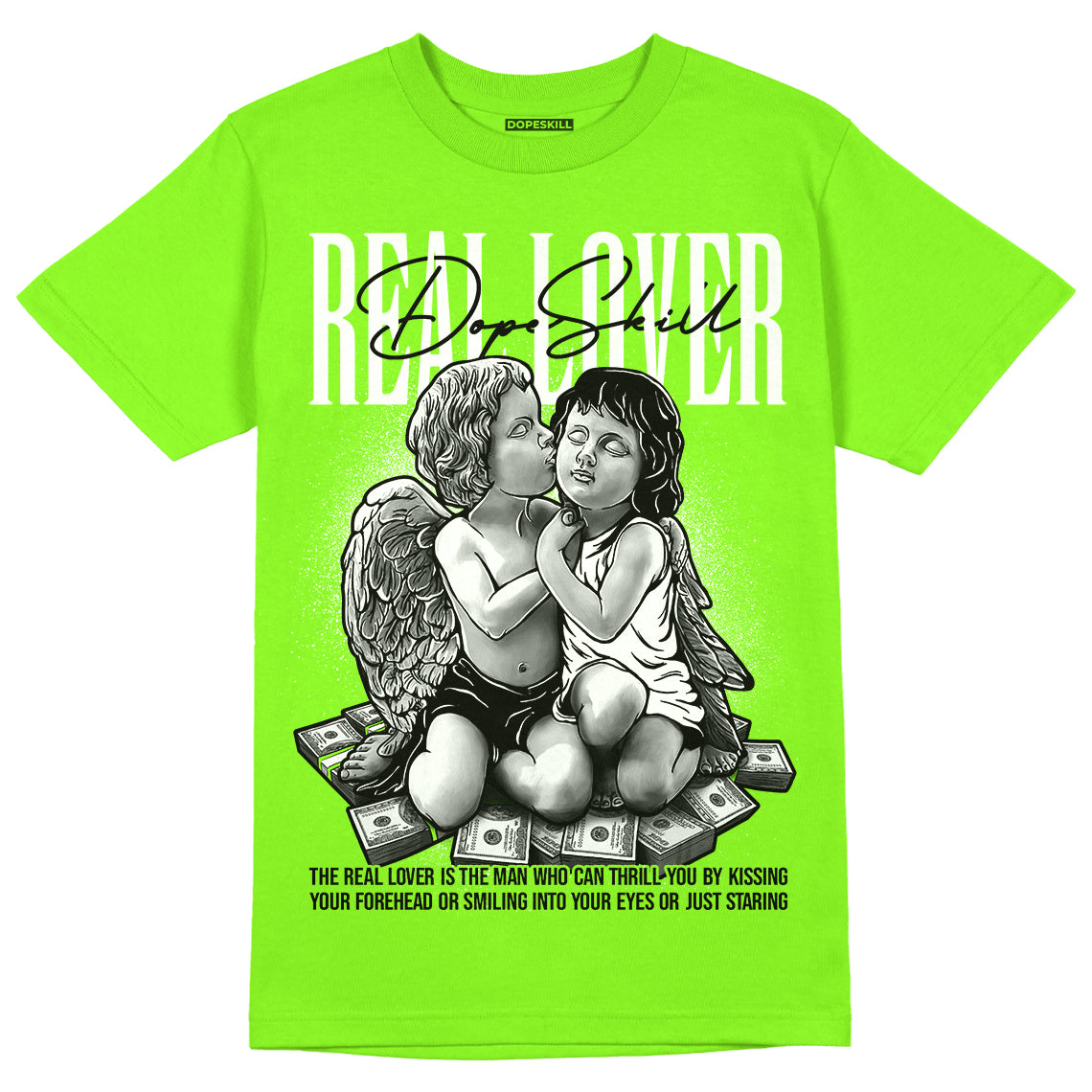 Neon Green Collection DopeSkill Neon Green T-shirt Real Lover Graphic