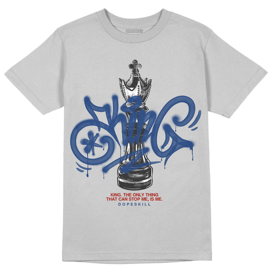 Jordan 13 Retro French Blue DopeSkill Light Steel Grey T-Shirt King Chess Graphic Streetwear