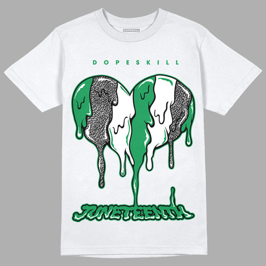 Jordan 3 WMNS “Lucky Green” DopeSkill T-Shirt Juneteenth Heart Graphic Streetwear - White 