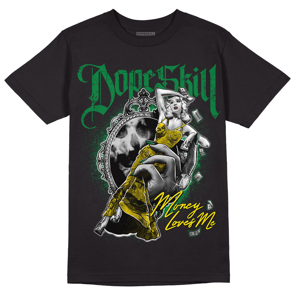 Dunk Low Reverse Brazil DopeSkill T-Shirt Money Loves Me Graphic - Black